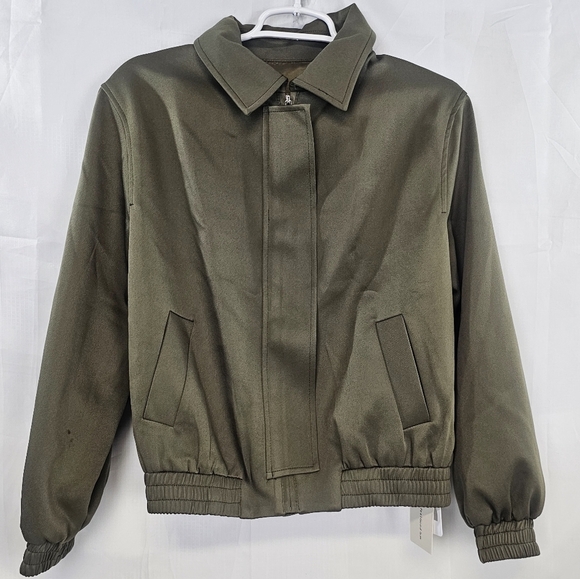 Commense Olive Green Bomber Jacket XS Streetwear Casual Spring Layer - Picture 2 of 14